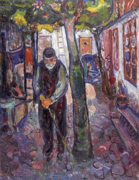 Expressionism Painting - old man in warnemunde 1907 Edvard Munch Expressionism